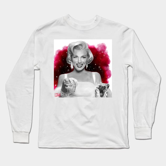 Marilyn Monroe Long Sleeve T-Shirt by artbysavi